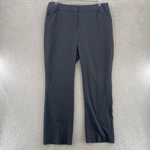 Chicos Pants Womens 2 US 12 Short Gray Stretch Straight Leg Office Career Work - Picture 1 of 13